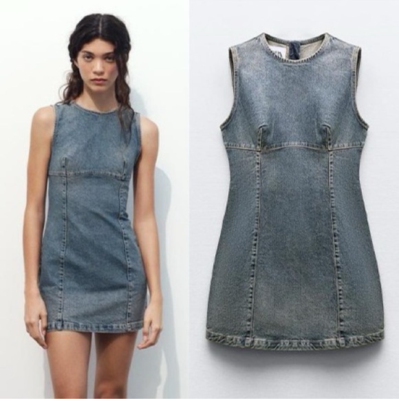 Zara Dresses & Skirts - Size XL | Zara | Vintage Wash Denim Mini Dress